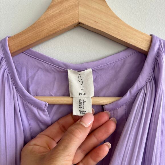 Joie Tiered Smocked Waist Midi Dress Lavender Purple S - Picture 5 of 10